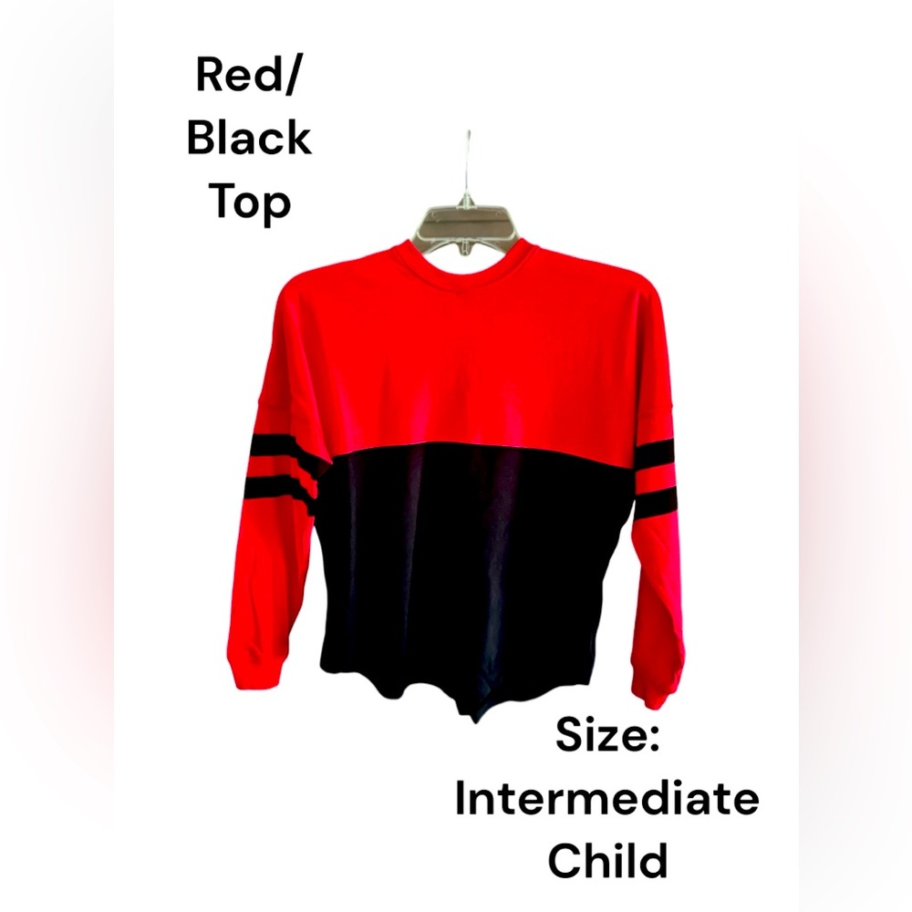 Girls long sleeved Top,  Sporty,  New, Black and Red